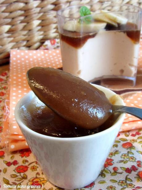 Mousse aux marrons, gelée de café et banane fraîche Mousse aux marrons, gelée de café et banane fraîche