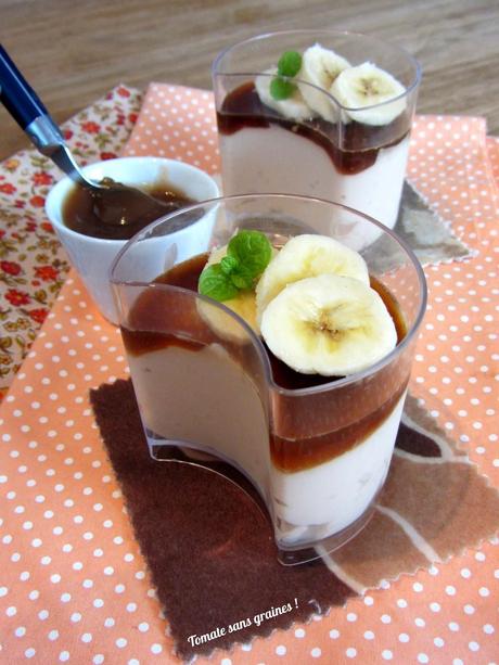 Mousse aux marrons, gelée de café et banane fraîche Mousse aux marrons, gelée de café et banane fraîche