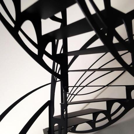 Escalier design contemporain double quart tournant