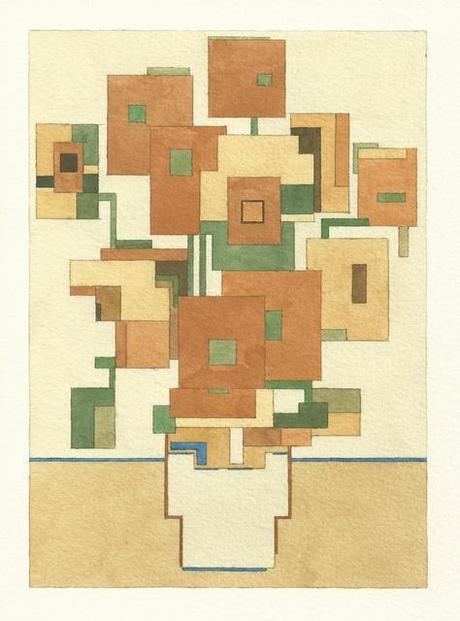 Les aquarelles 8BIT de Adam Lister aquarelles-pixellisees-8-bit-par-adam-lister-tournesol-van-gogh