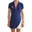 Mode bio : les coups de coeur pour la saison printemps été 2014 Robe Polo 727 Sailbags Robe polo manches courtes en coton et voiles de bateaux recyclées. Bleu marine et rose. Prix indicatif : 139€ sur le site www.727sailbags.com