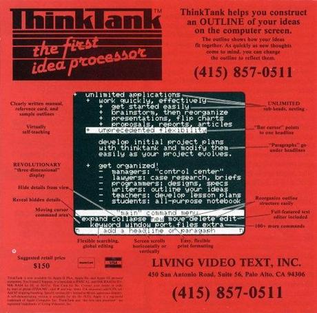 La publicité de Thinktank, version 1. 