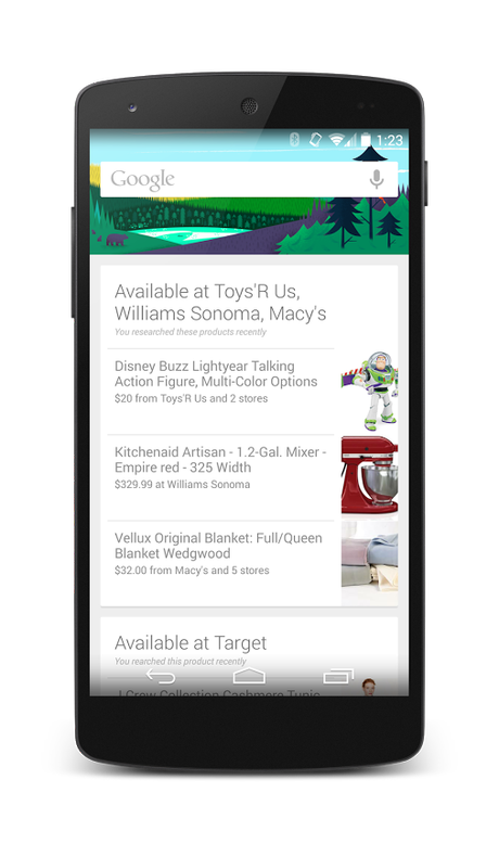 products searched avail nearby Google Now : des alertes pour le shopping in real life