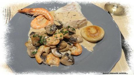 DOS DE CABILLAUD, CHAMPIGNONS DE PARIS POELES SAUCE CREME AUX CREVETTES dos de cabillaud-1793