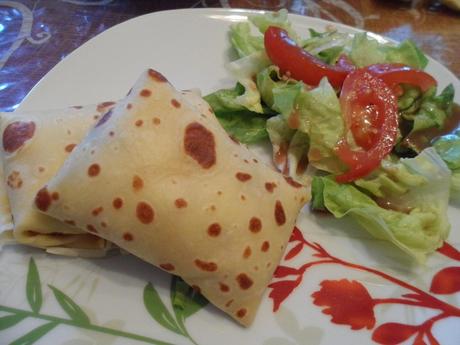 Crêpe jambon, fromage et champignon