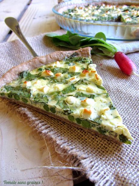 Quiche aux petits pois et fanes de radis Quiche aux petits pois et fanes de radis