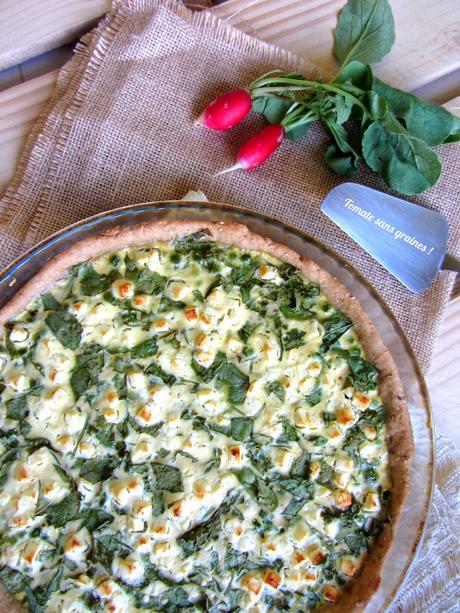 Quiche aux petits pois et fanes de radis Quiche aux petits pois et fanes de radis
