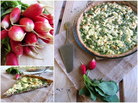 Quiche aux petits pois et fanes de radis Quiche aux petits pois et fanes de radis