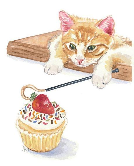 Piou-piou en tutu et Cie Kitten Watercolour - Cat Cupcake