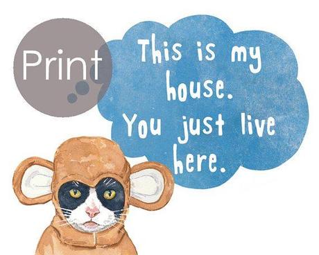 Piou-piou en tutu et Cie Funny Cat Illustration