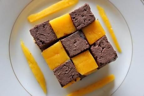 Damier mangue-chocolat (et fabrication du tofu maison)