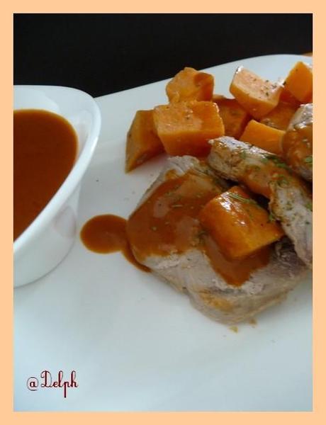 Filet mignon aux patates douces, sauce porto Filet mignon aux patates douces, sauce porto