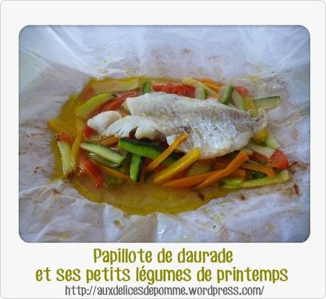 Papillote de daurade et ses petits légumes de printemps P1060100