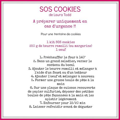 Recette SOS cookies