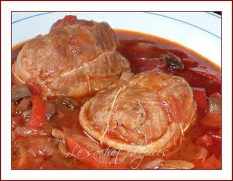 Paupiettes de veau aux tomates et aux poivrons Paupiettes de veau aux tomates et aux poivrons