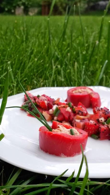 Jeu Des 5 Ingrédients #2 : Makis de poivron et leur salsa de fraises