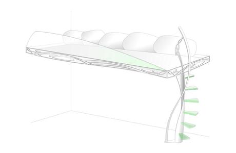 Mezzanine design escalier hélicoïdal en verre