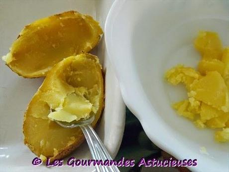 Pommes de terre farcies aux poireaux et au Bleu de Bresse