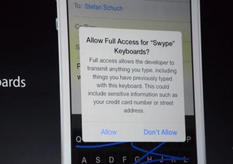 clavier iphone ipad swift WWDC 2014 : Apple annonce iOS 8, voici les nouveautés
