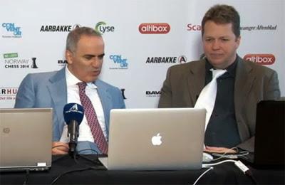 Garry Kasparov et Nigel Short aux commentaires