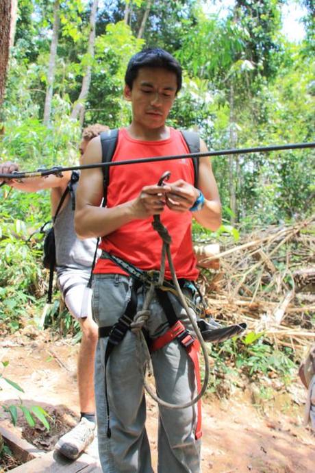 Harnais et equipement pour les zipline - Nam Kan Park - Laos