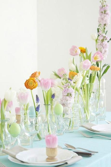 table de pâques fleurie