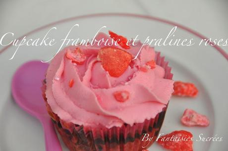 Cupcake framboise et pralines roses
