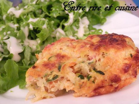 Gratinée de courgettes / lardons / riz Gratinée de courgettes / lardons / riz