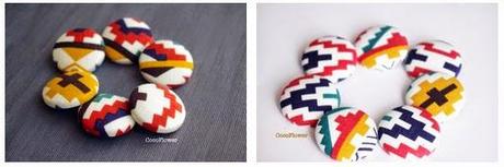 bouton en tissu gros boutons aztèque - www.cocoflower.net fabric button ethnic aztec pattern buttons large - www.cocoflower.net