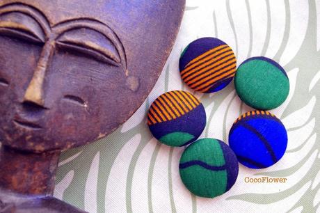 Boutons en tissu wax Africain Africain wax fabric large buttons