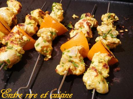 Brochettes de poulet mariné aux Agrumes