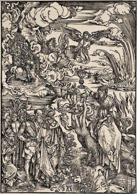 Albrecht Dürer - L'Apocalypse de Saint-Jean (15) - La Grande Prostituée de Babylone - Gravure sur bois - 39,2 x 28,8 cm