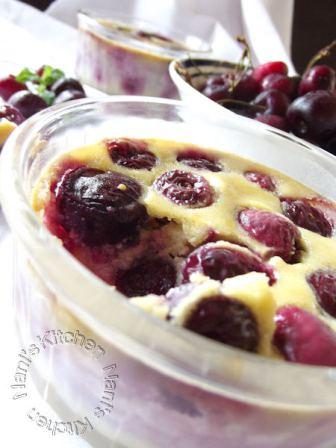 Clafoutis au lait d’amande et cerises ou pêches !! clafoutis cerises lait amandes (4)