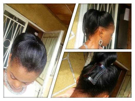 chignon cheveux défrisés soin au replenishing conditioner