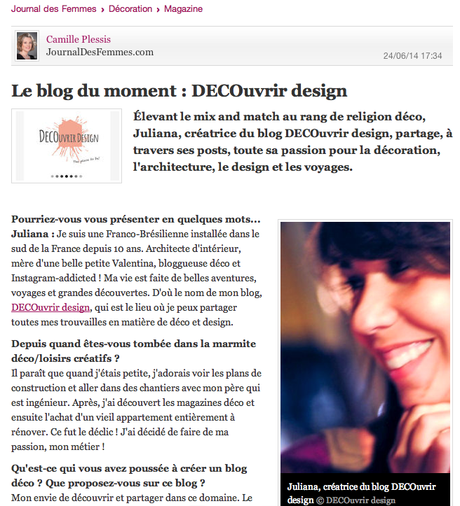 DECOuvrir design est Le blog du moment sur Journal des Femmes Le blog du moment - DECOuvrir design