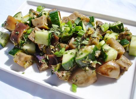 Salade d'aubergines & concombres