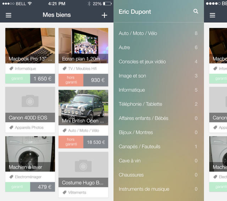 CBien : gérer facilement ses biens et factures sur iPhone Cbien iPhone