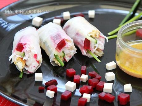 Rouleaux de printemps végétalien sauce miel curry RPrintempsVégétalienBLOG12