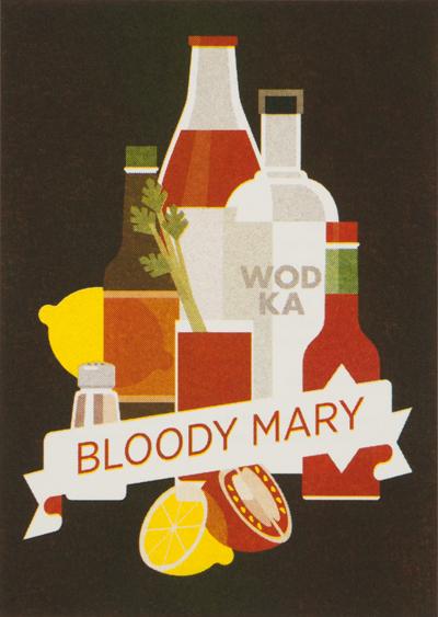 BLOODY MARY 4 cl vodka 1 cl lemon juice 8 cl tomato juice 1 tsp Worcestershire sauce 2 dashes Tabasco 1 pinch of celery salt 1 pinch of pepper