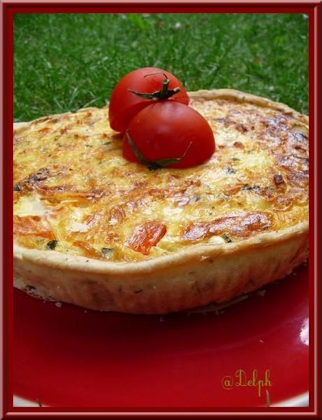 Tarte courgettes, bacon et tomates