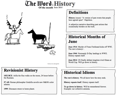The Word of the Month (JUNE 2014) : HISTORY