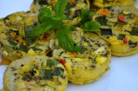 Clafoutis aux poivrons et courgettes à la menthe Clafoutis aux poivrons et courgettes à la menthe