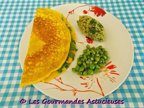 Omelette et ses déclinaisons vertes (roquette, chou, petits pois)