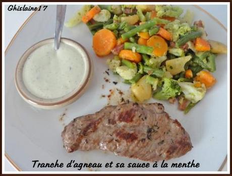 Tranche d'agneau et sa sauce à la menthe Tranche d'agneau et sa sauce à la menthe