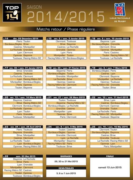Le calendrier de l’ASM pour la saison 2014-2015 #TOP14 #ChampionsCup calendriertoP14-2