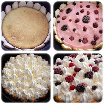 L'estival : mi charlotte mi bavarois aux fruits rouges & chantilly