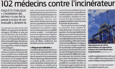 Nos ressources partent en fumées toxiques !  hyper-incinérateur Échillais (Charente-Maritime)