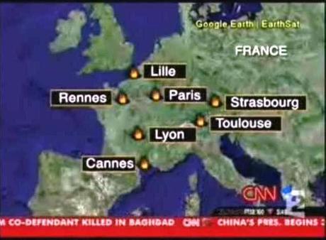 La carte de la France par CNN (2005)
