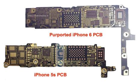 iPhone 6 vs iPhone 5s circuit imprime