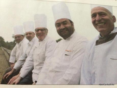 Les 5 chefs normands avec étoiles Michelin qui ont préparé le menu du 70e: Stéphane Carbone, Anthony Caillot, Michel Bruneau, Joël Rapp et Ivan Vautier.